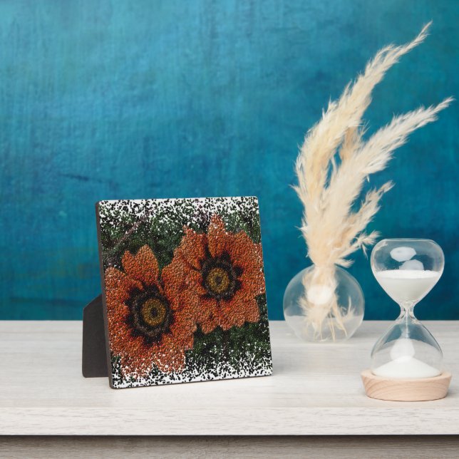 Orange Daisy Balls Plaque (Insitu)
