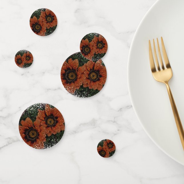 Orange Daisy Balls Table Confetti (Group)