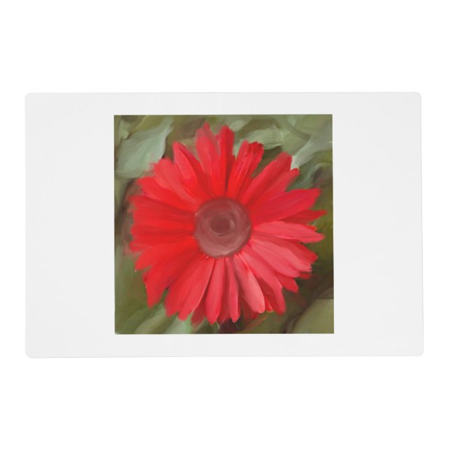 Orange Daisy Botanical Art  Placemat (Front)