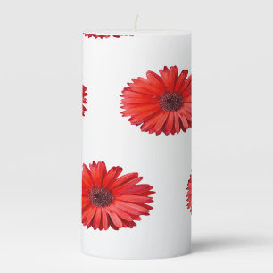 Orange Daisy Botanical Pillar Candle