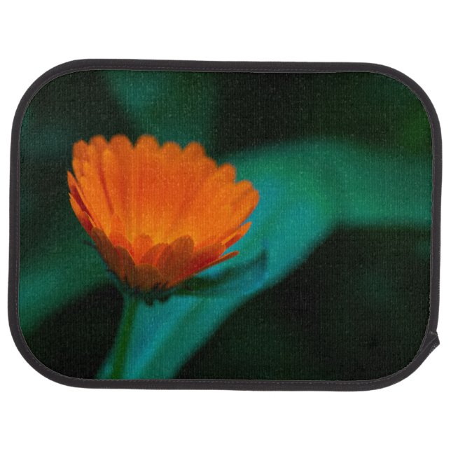 Orange daisy flower car floor mat (Rear)
