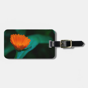 Orange daisy flower luggage tag