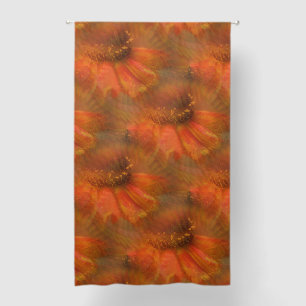 Orange Daisy Flower Nature Art Pattern Blackout Curtains