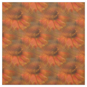 Orange Daisy Flower Nature Art Pattern Fabric