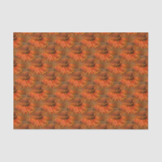 Orange Daisy Flower Nature Art Pattern  Tissue Paper (Front)
