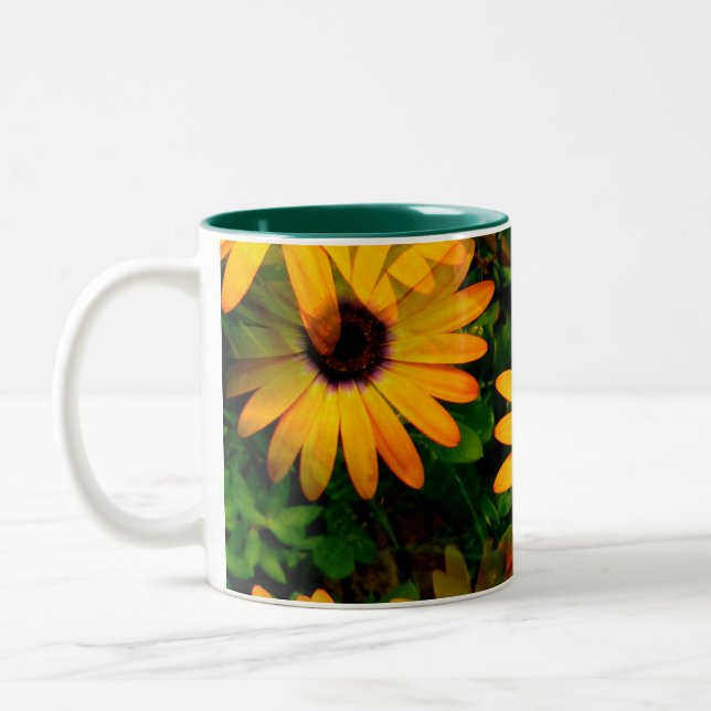 Orange Daisy Like Large Mug (Left)