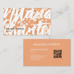 Orange Daisy Modern Trendy Flower Florist Business Card