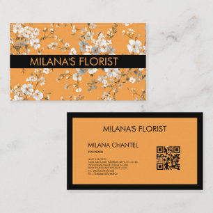 Orange Daisy Modern Trendy Flower Florist Business Card