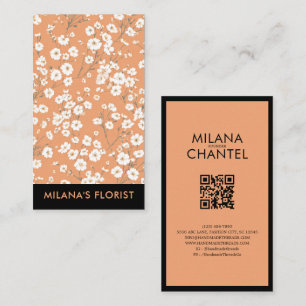 Orange Daisy Modern Trendy Flower Florist Business Card