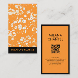Orange Daisy Modern Trendy Flower Florist Business Card