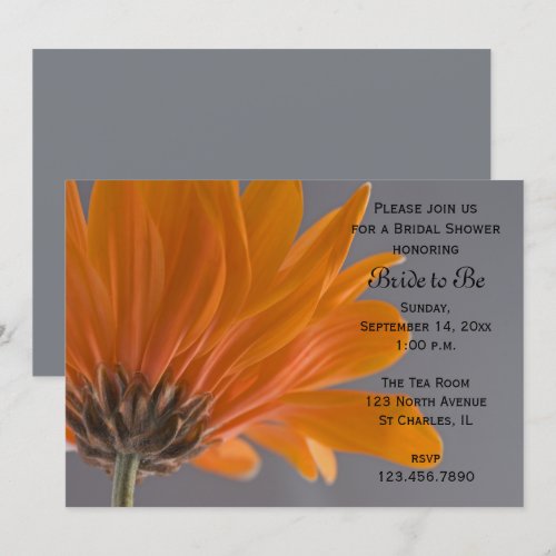 Orange Daisy Bridal Shower Invitation