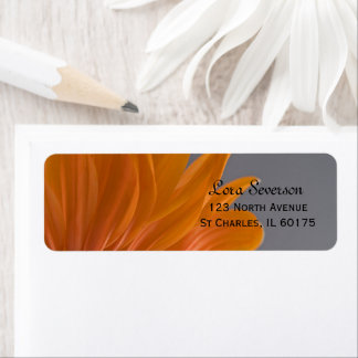 Orange Daisy on Gray Return Address Label