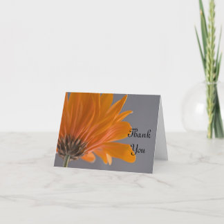 Orange Daisy on Gray Wedding Bridesmaid Thank You Card