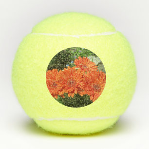 Orange Daisy Photo Tennis Ball