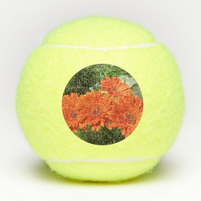 Orange Daisy Photo Tennis Ball (Front)