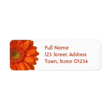 Orange Daisy Return Address Mailing Label