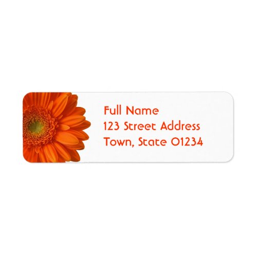 Orange Daisy Return Address Mailing Label