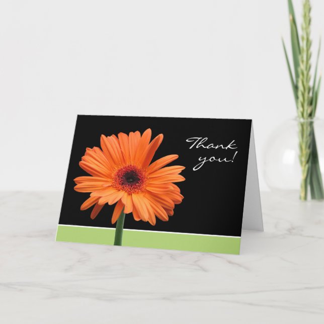 Orange Daisy Thank You Card (Front)