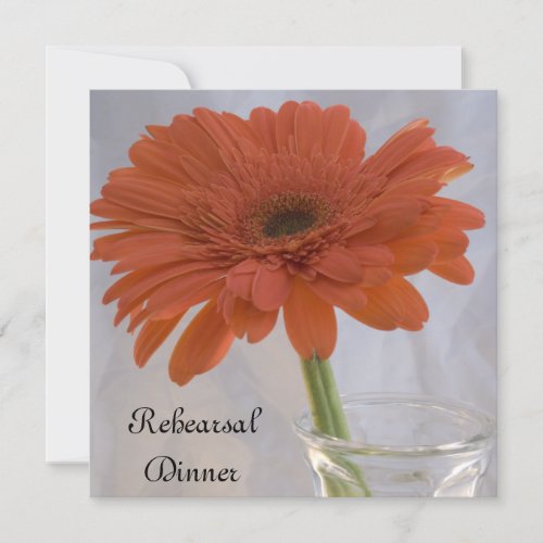 Orange Daisy Rehearsal Dinner Invitation