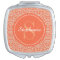 Orange Damask Monogram Personalized Compact Mirror