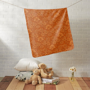 Orange Damask Wallpaper Pattern Baby Blanket