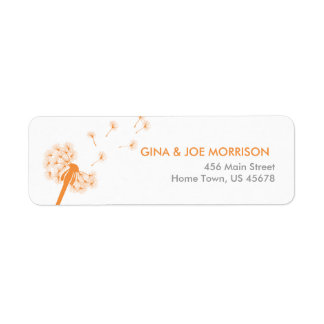 Orange Dandelion Address Return Label