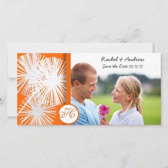 Orange Dandelion Save the Date (Front)