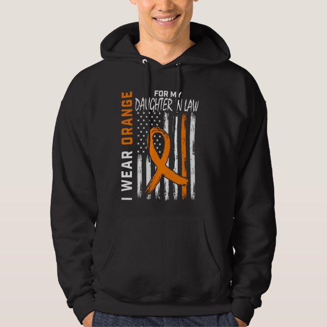 Orange Daughter In Law Multiple Sclerosis Awarenes Hoodie (Front)