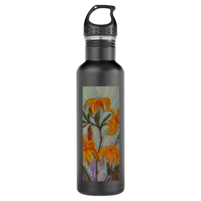 Orange Day Lilies Bottle (Front)
