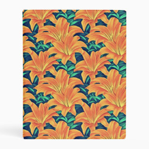 Orange Day Lilies with Green Leaves Mini Binder