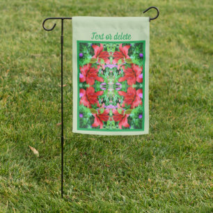 Orange Daylilies Abstract Flower Art Personalized Garden Flag