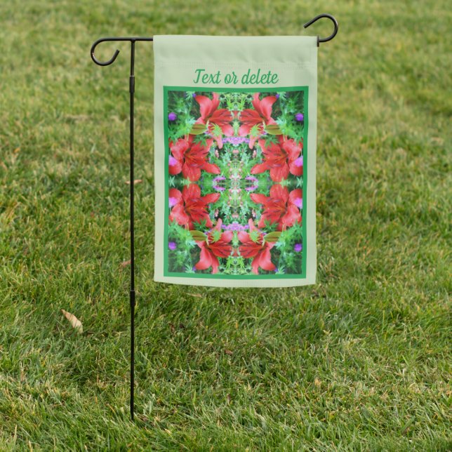 Orange Daylilies Abstract Flower Art Personalized Garden Flag (In SItu)