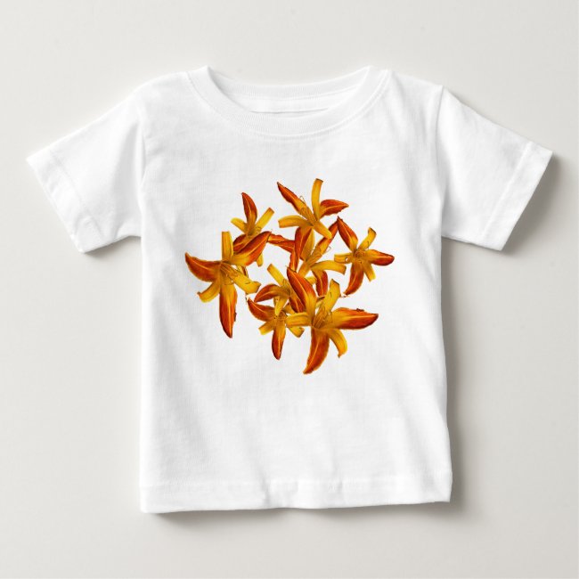 Orange Daylilies Floral Baby T-Shirt