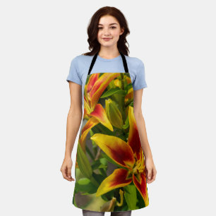 Orange Daylily Canadian Flower Photography Apron
