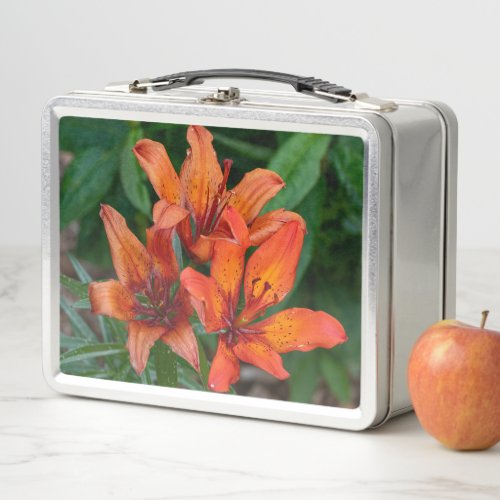 Orange Daylily Canadian Flower Photography Metal Lunch Box