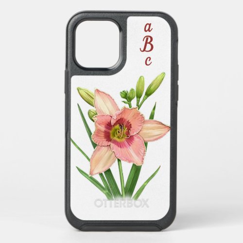 Orange Daylily Flower Botanical Art Personalized OtterBox Symmetry iPhone 12 Case