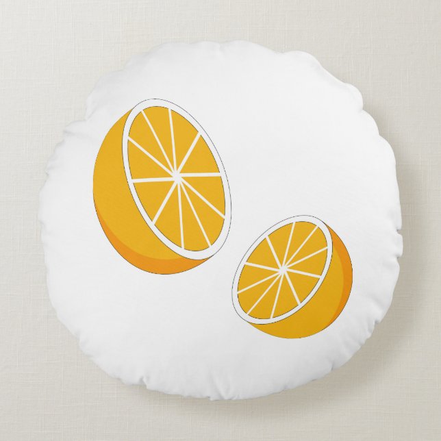 Orange de vie round pillow (Front)