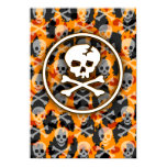 Orange Deathrock Skull Poster