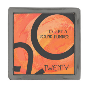 Orange Decade 20th Birthday Gunmetal Finish Lapel Pin