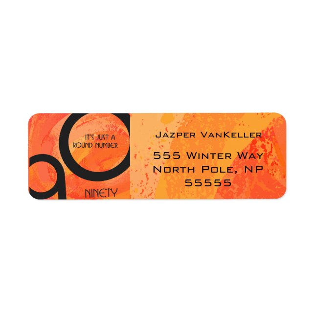 Orange Decade 90th Birthday Label (Front)