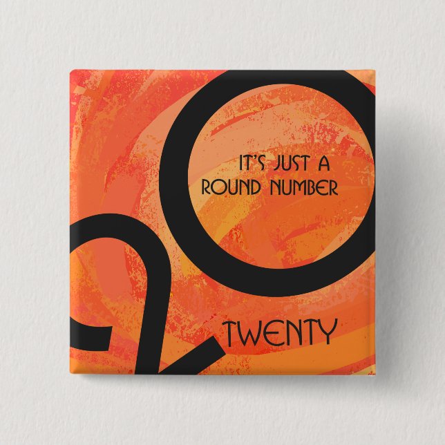 Orange Decade Birthdday Button (Front)