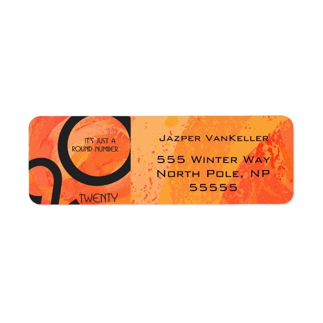 Orange Decade Birthdday Label (Front)