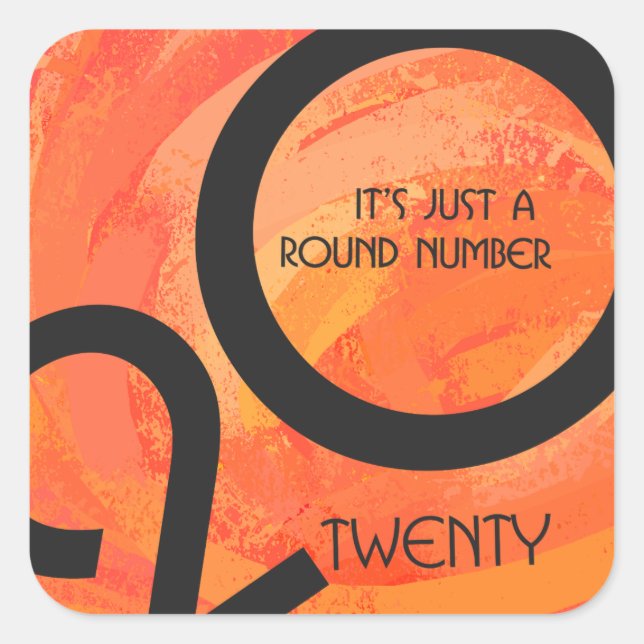 Orange Decade Birthdday Square Sticker (Front)