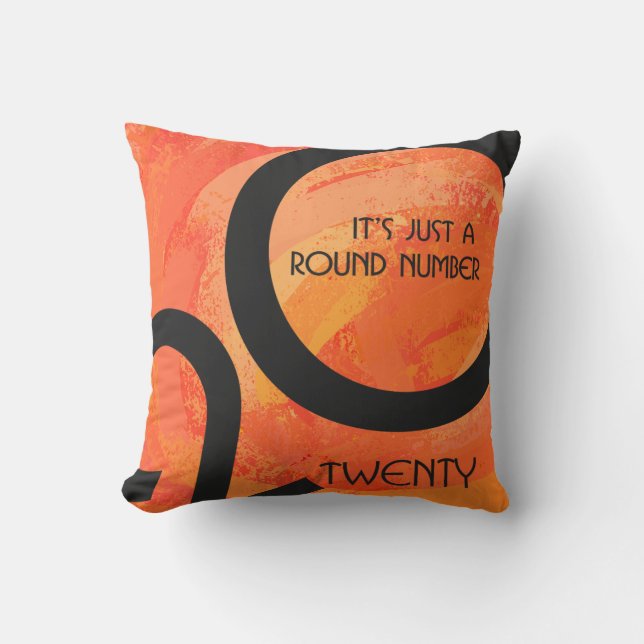 Orange Decade Birthdday Throw Pillow (Front)