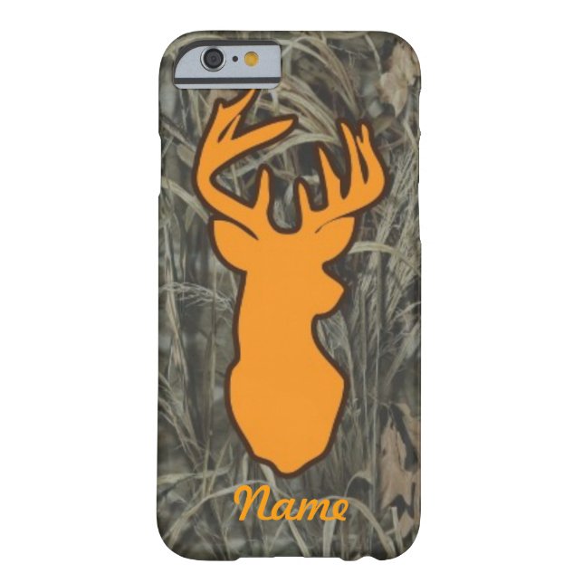 Orange Deer Head Camo iPhone 6 case (Back)
