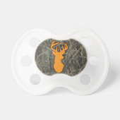 Orange Deer Head Camo Pacifier (Front)