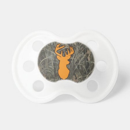 Orange Deer Head Camo Pacifier