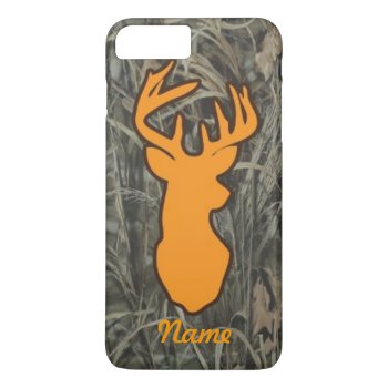 Orange Deer Head Camo Phone Case by RelevantTees at Zazzle