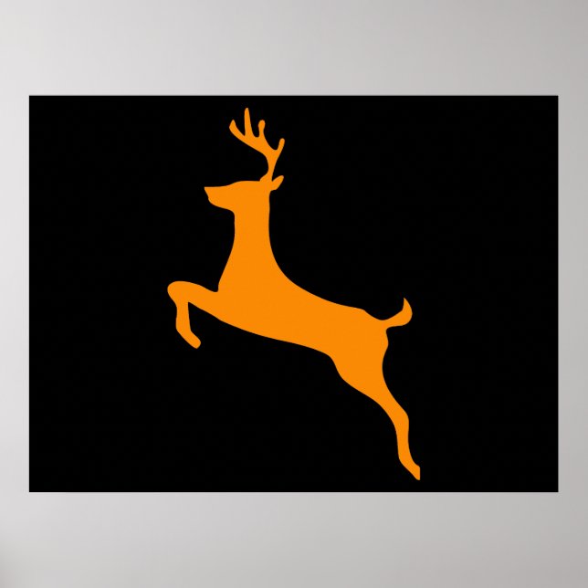 Orange Deer Silhouette Poster (Front)