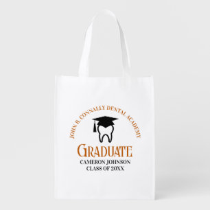 Orange Dental School Custom Graduation Party Grocery Bag